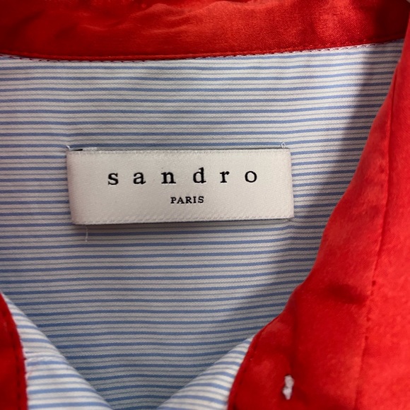 Sandro Paris Stripped Button Up Shirt Top Sz S - Picture 5 of 12